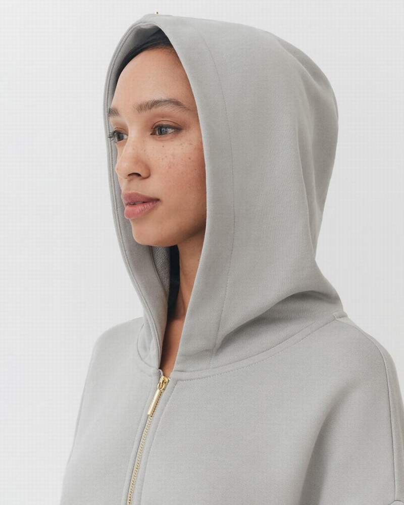 Sudadera con Capucha Cuyana Terry Zip Front Mujer Gris | LTA9849YB