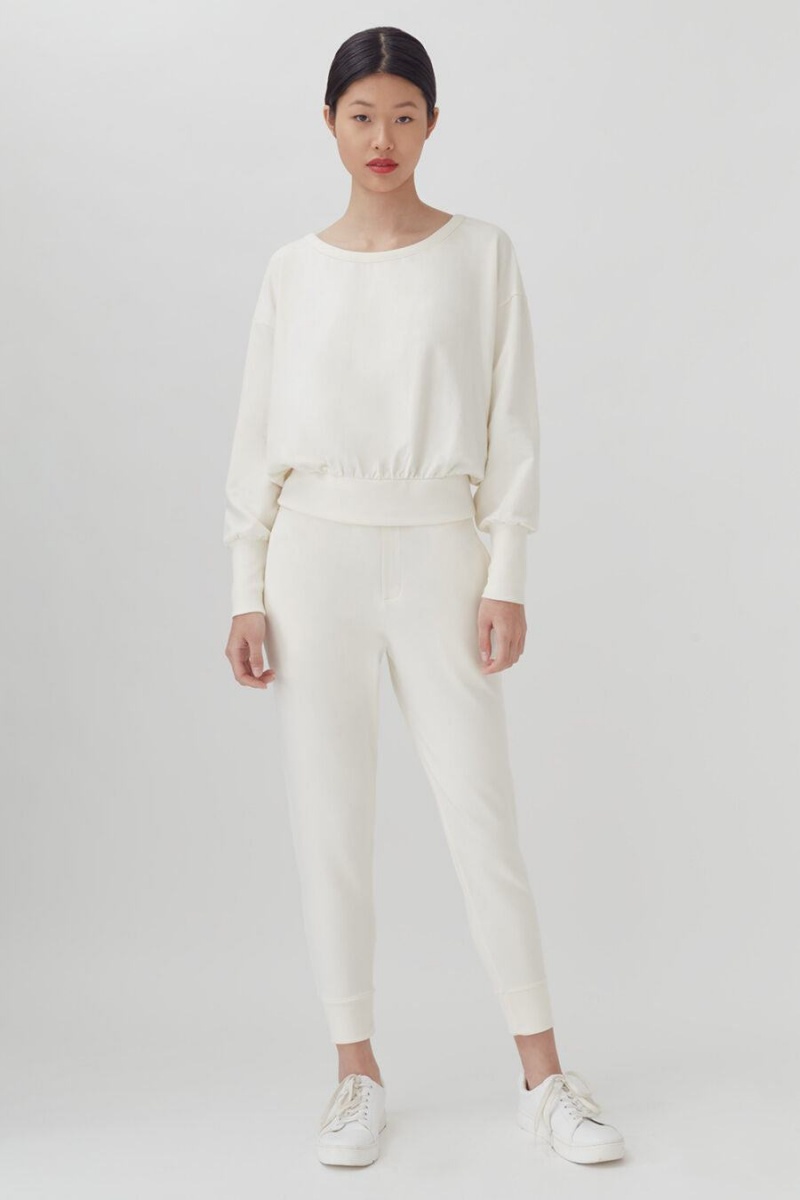Sudaderas Cuyana French Terry Boatneck Mujer Blancas | XBA5158NR