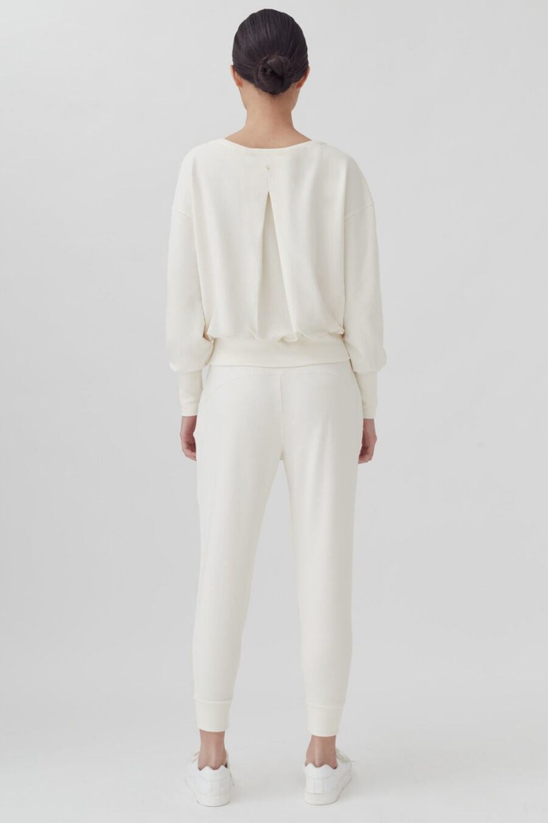 Sudaderas Cuyana French Terry Boatneck Mujer Blancas | XBA5158NR