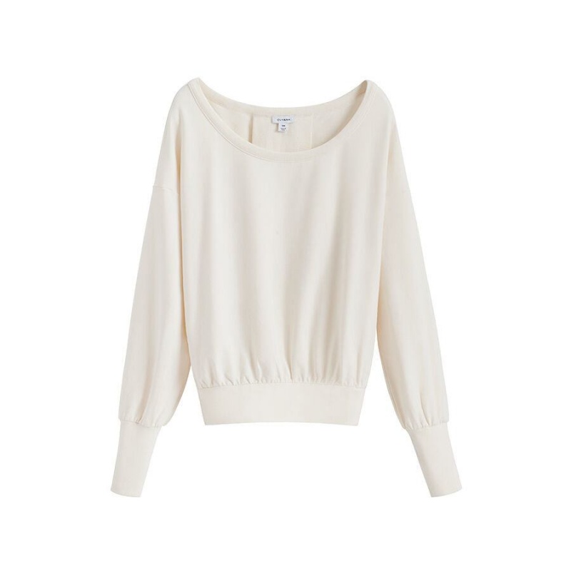 Sudaderas Cuyana French Terry Boatneck Mujer Blancas | XBA5158NR