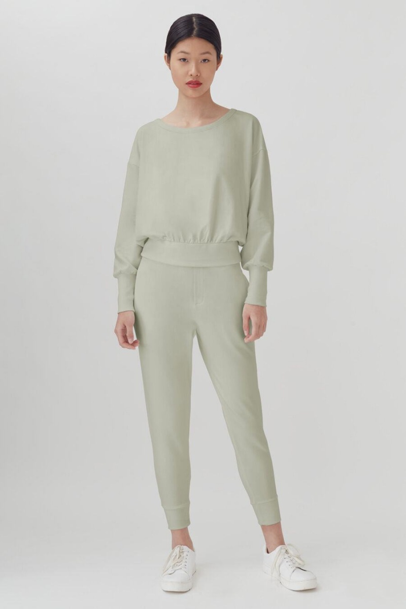 Sudaderas Cuyana French Terry Boatneck Mujer Verde | GFI4134TK