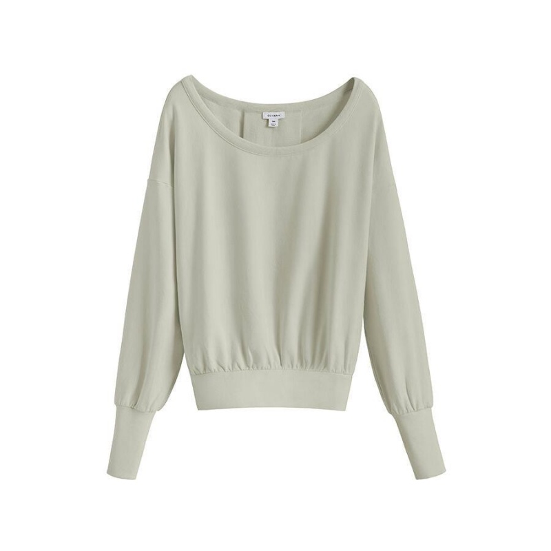 Sudaderas Cuyana French Terry Boatneck Mujer Verde | GFI4134TK