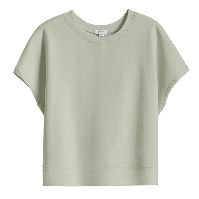 Sudaderas Cuyana French Terry Corta Sleeve Mujer Verde | UWC6281TI