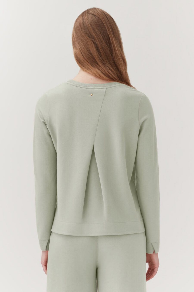 Sudaderas Cuyana French Terry Pleat-Back Mujer Verde | FRX7718XK
