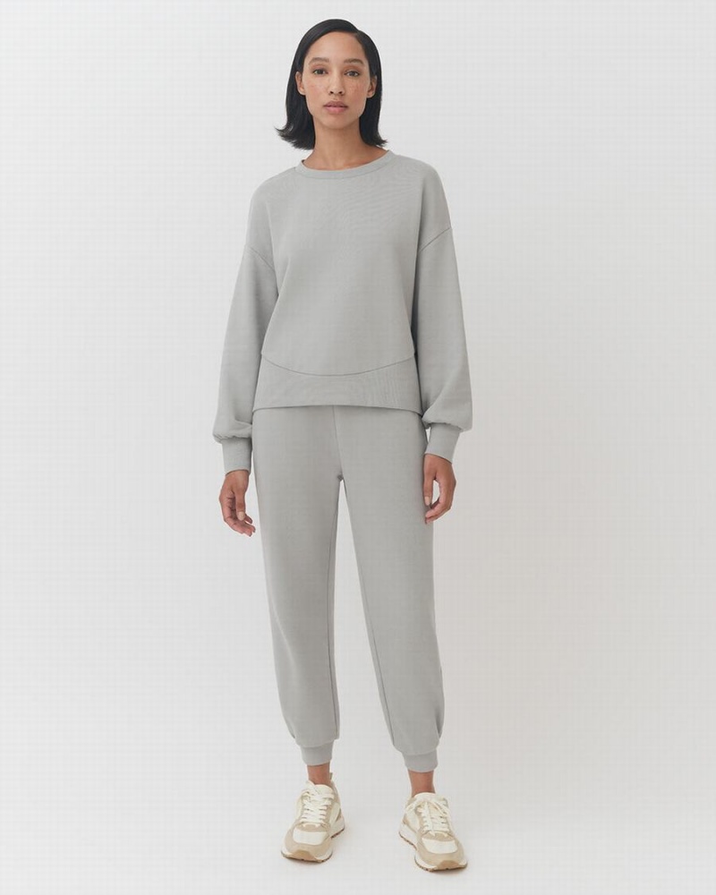 Sudaderas Cuyana Terry Balloon Sleeve Mujer Gris | KUZ4113BZ