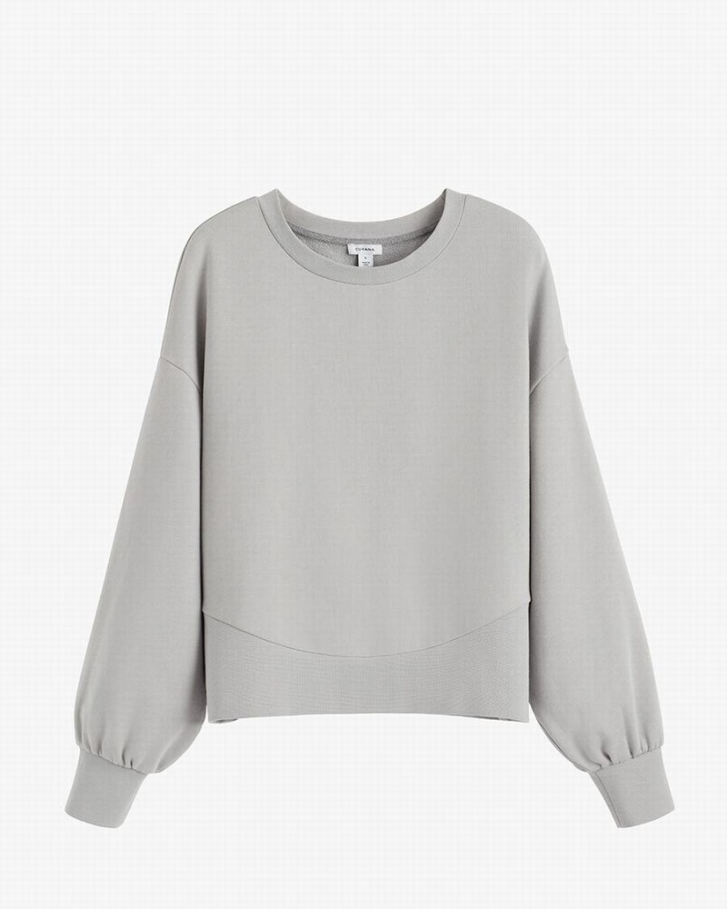 Sudaderas Cuyana Terry Balloon Sleeve Mujer Gris | KUZ4113BZ