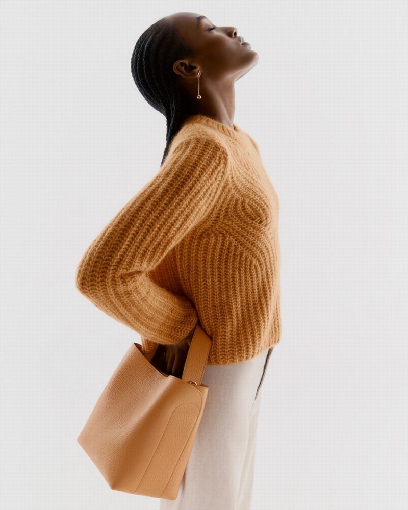 Suéteres Cuyana Alpaca Lana Crewneck Mujer Amarillo | ELV8126XJ
