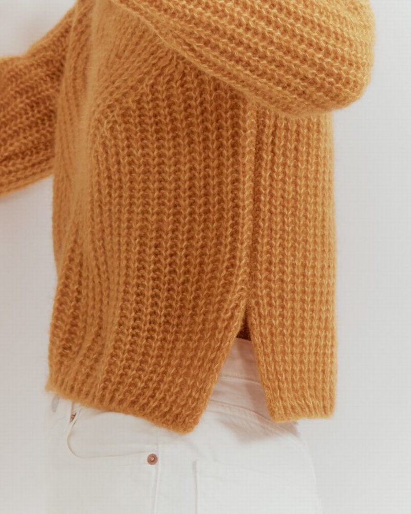 Suéteres Cuyana Alpaca Lana Crewneck Mujer Amarillo | ELV8126XJ