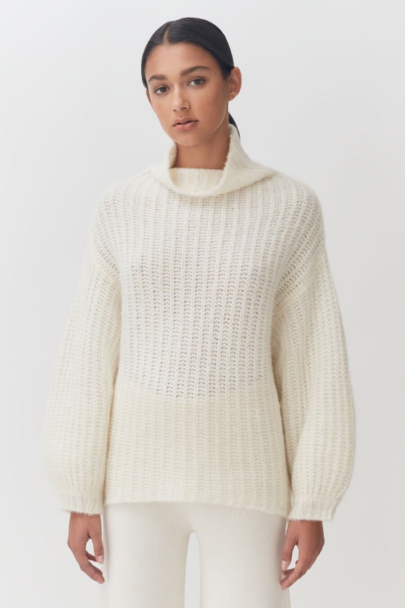 Suéteres Cuyana Alpaca Lana Turtleneck Mujer Blancas | NLH6937WV
