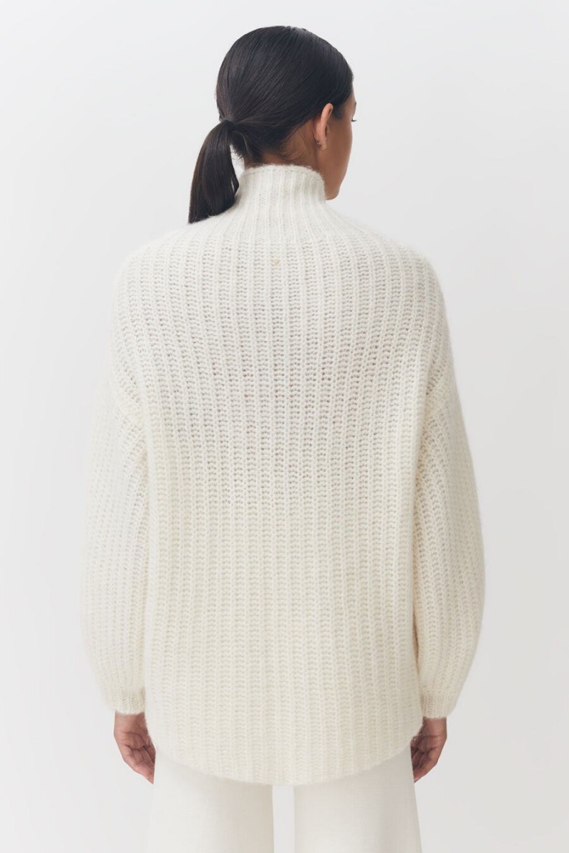 Suéteres Cuyana Alpaca Lana Turtleneck Mujer Blancas | NLH6937WV
