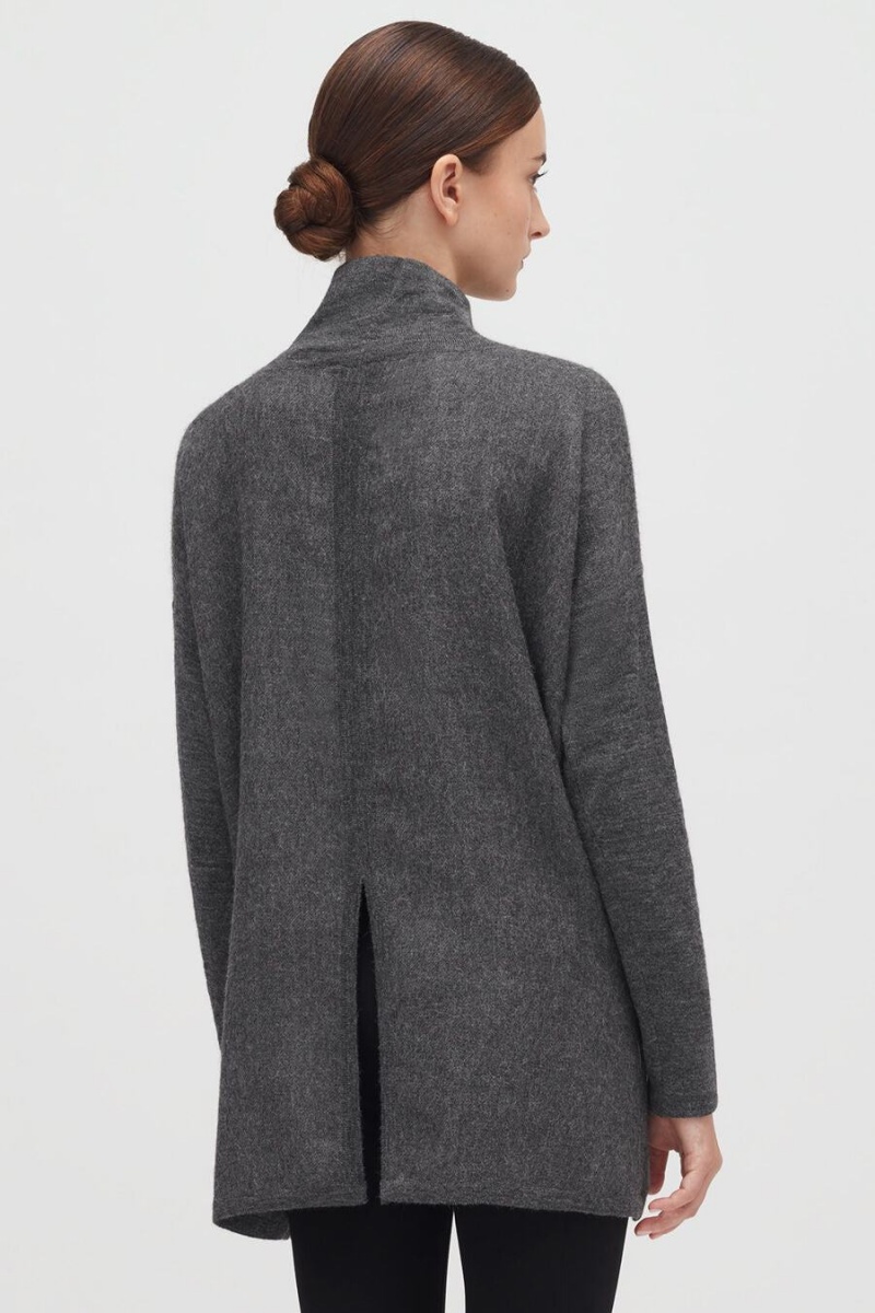 Suéteres Cuyana Alpaca Open-Back Turtleneck Mujer Gris | MZU385UU