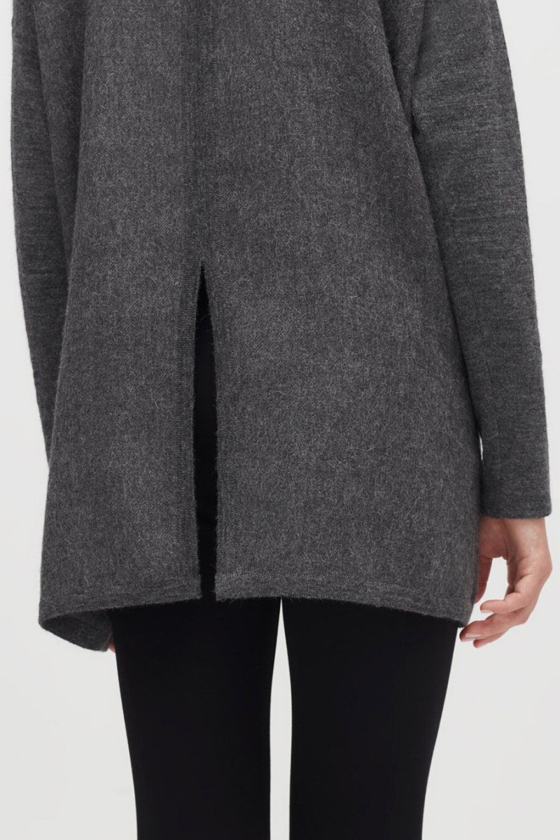 Suéteres Cuyana Alpaca Open-Back Turtleneck Mujer Gris | MZU385UU