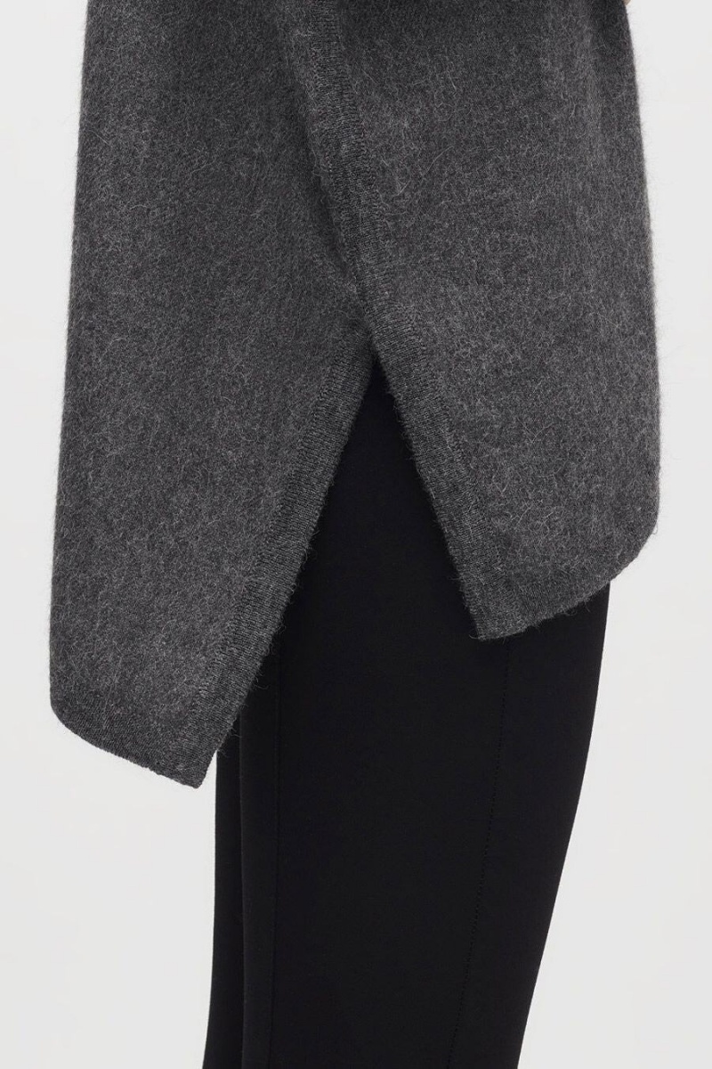 Suéteres Cuyana Alpaca Open-Back Turtleneck Mujer Gris | MZU385UU
