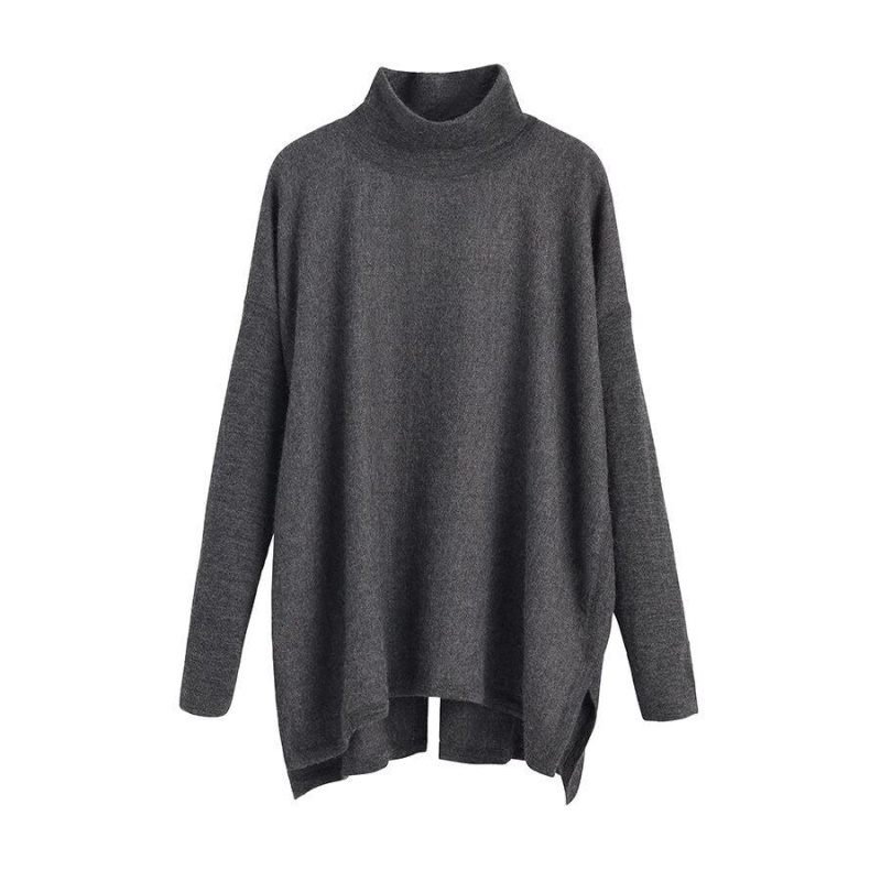 Suéteres Cuyana Alpaca Open-Back Turtleneck Mujer Gris | MZU385UU
