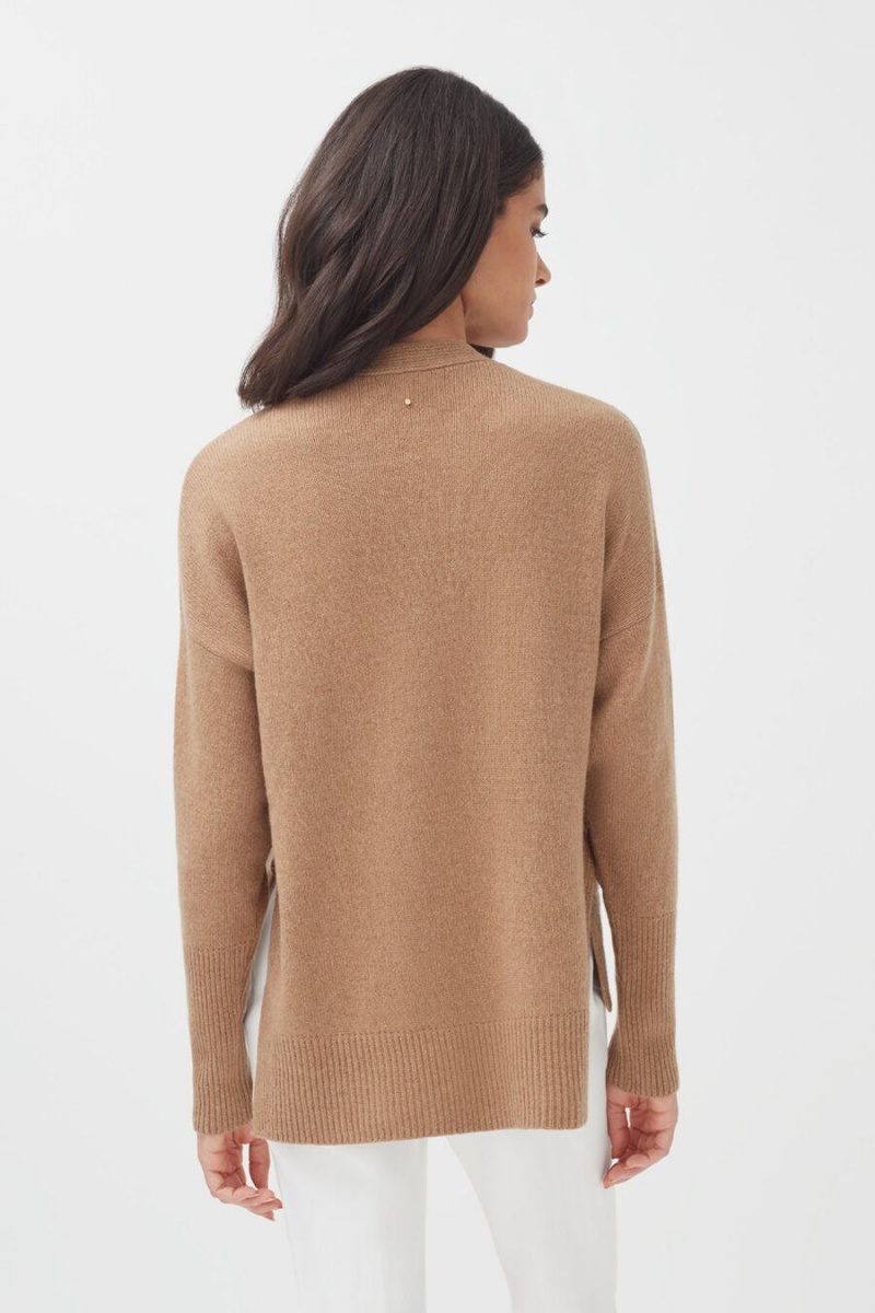 Suéteres Cuyana Cashmere Soft Wrap Mujer Marrones | TZT1070VA
