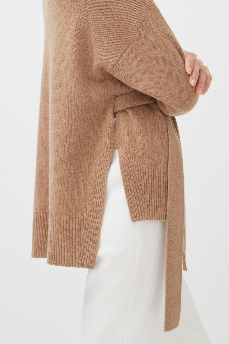 Suéteres Cuyana Cashmere Soft Wrap Mujer Marrones | TZT1070VA