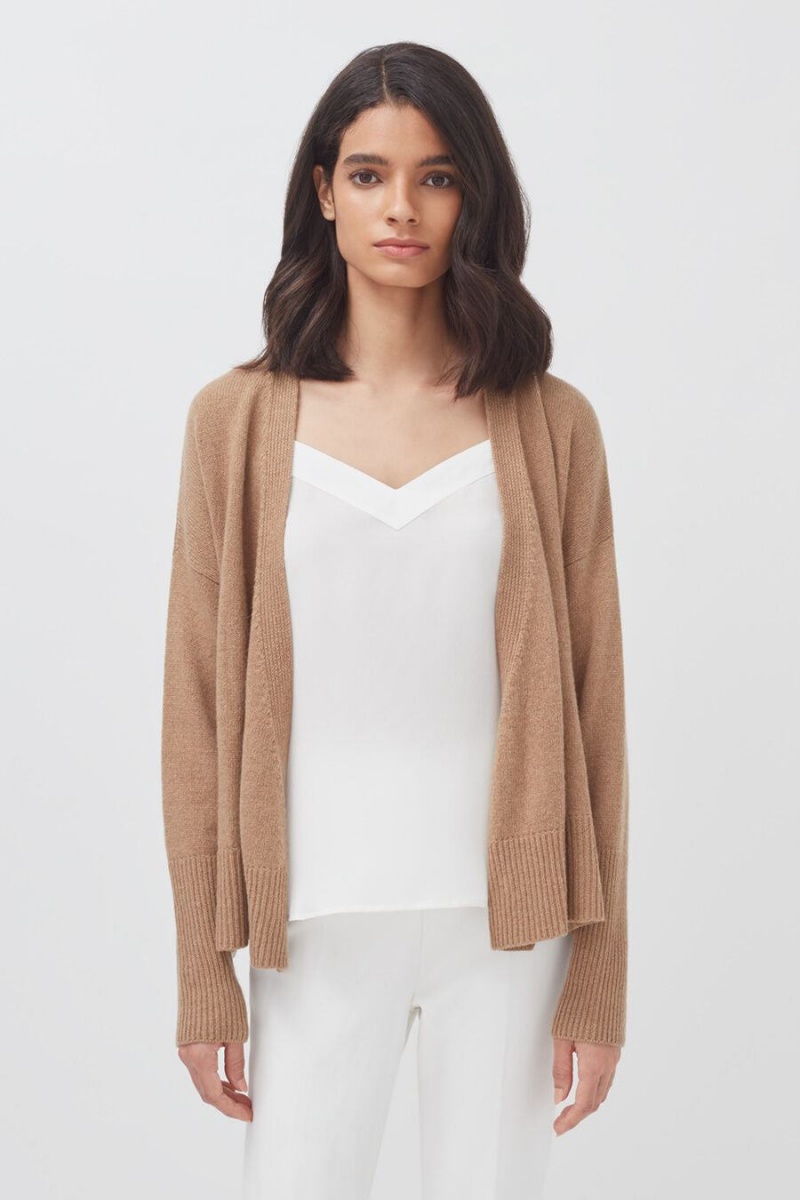 Suéteres Cuyana Cashmere Soft Wrap Mujer Marrones | TZT1070VA