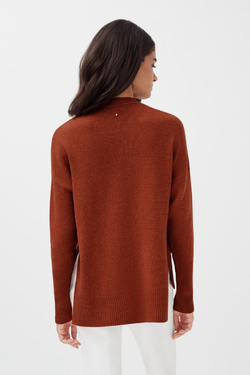 Suéteres Cuyana Cashmere Soft Wrap Mujer Naranjas Oscuro | OGA1836DB