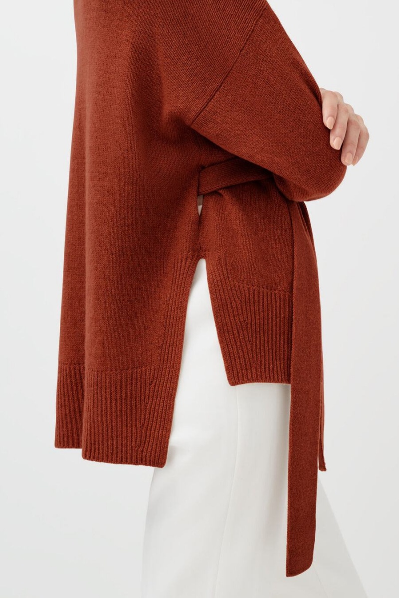 Suéteres Cuyana Cashmere Soft Wrap Mujer Naranjas Oscuro | OGA1836DB