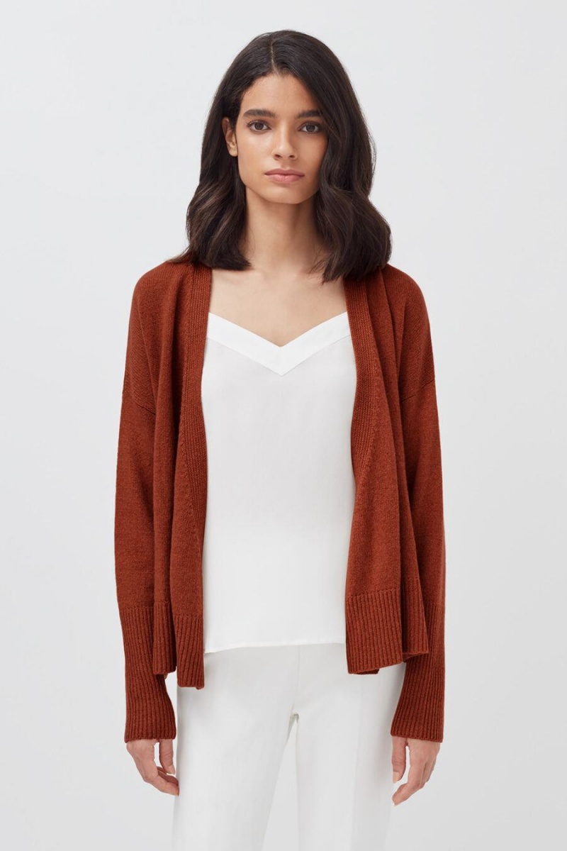 Suéteres Cuyana Cashmere Soft Wrap Mujer Naranjas Oscuro | OGA1836DB