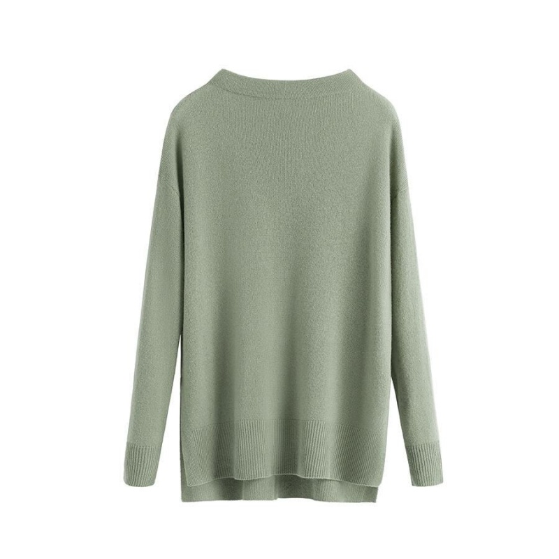 Suéteres Cuyana Single-Origin Cashmere Funnel Neck Mujer Verde | KQT2150VW
