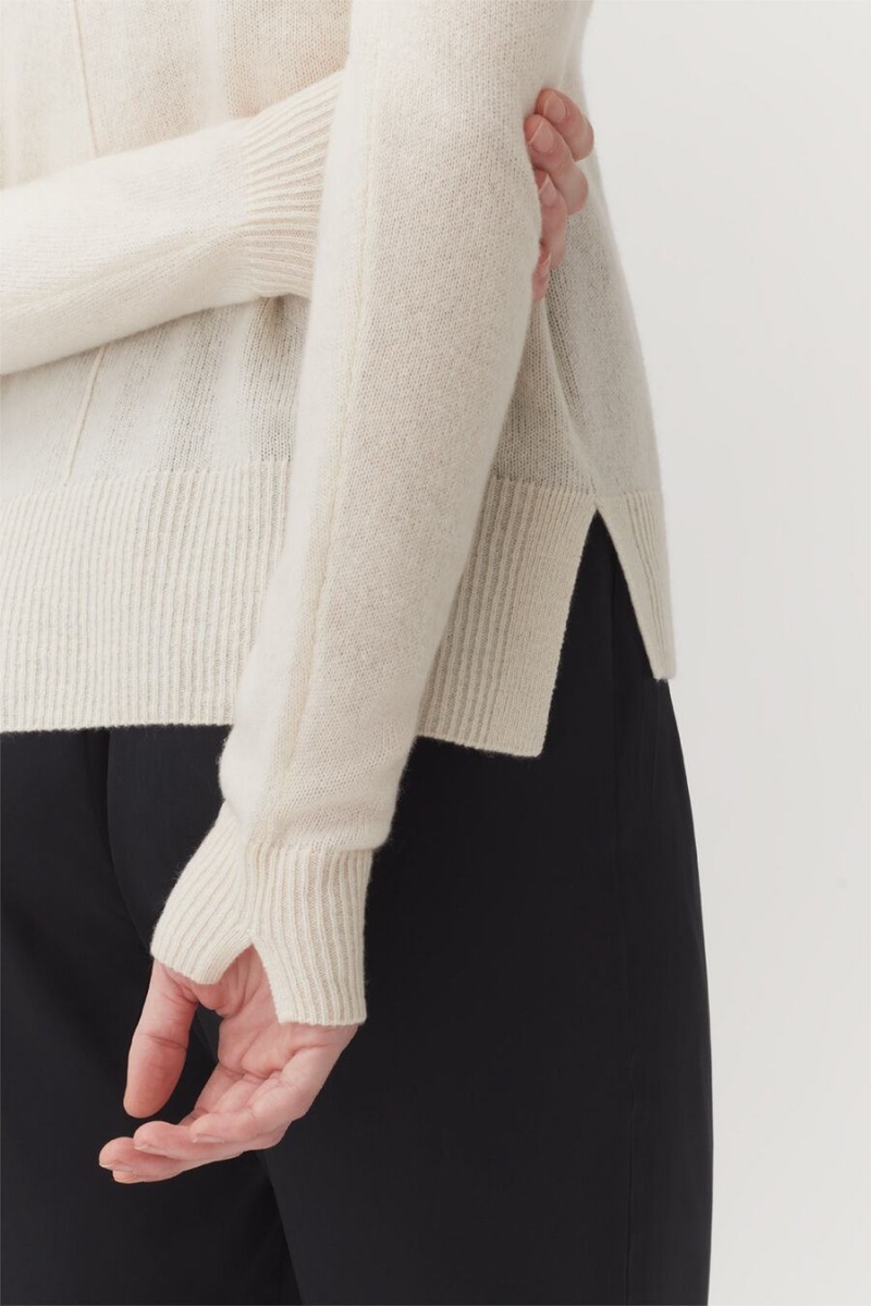 Suéteres Cuyana Single-Origin Cashmere Scoop Neck Mujer Blancas | TYM4988JB