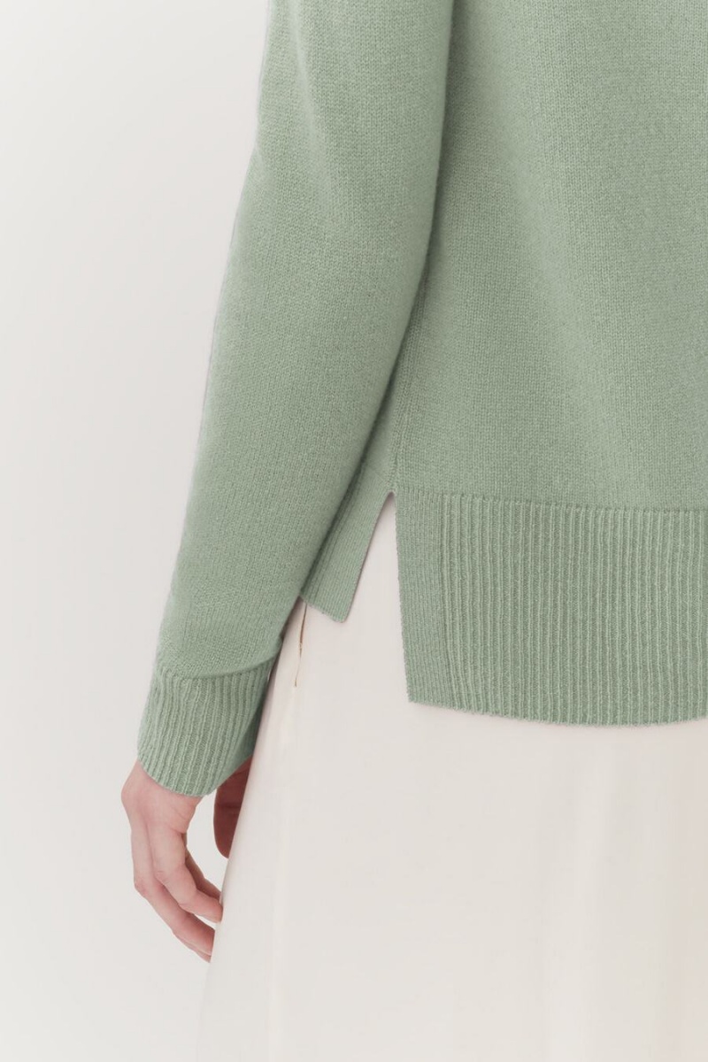 Suéteres Cuyana Single-Origin Cashmere Scoop Neck Mujer Verde | RUW4647SY