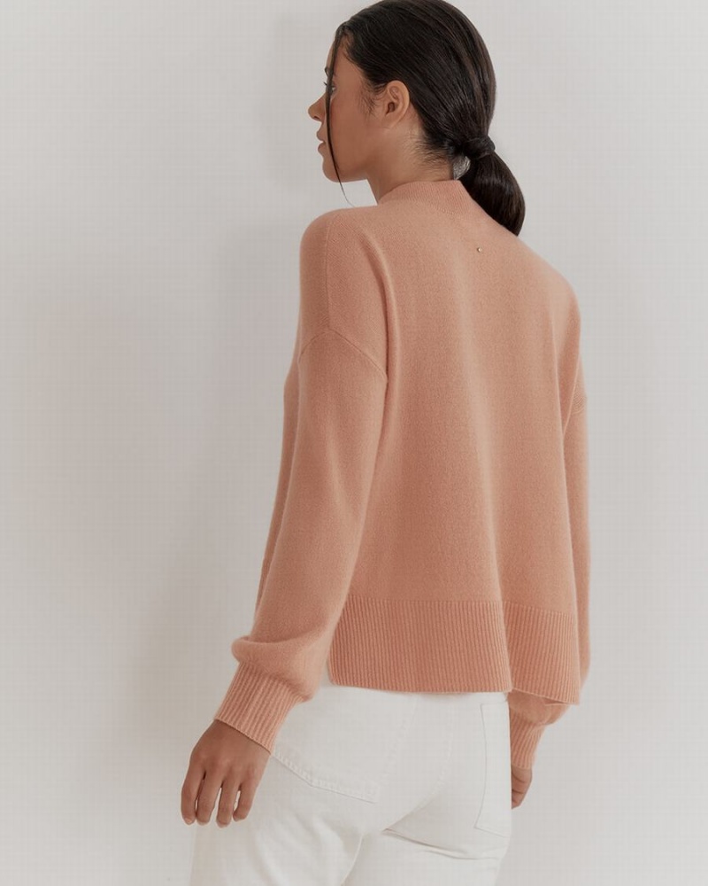 Suéteres Cuyana Single Origin Cashmere Cropped Mujer Beige | QIB2071QO