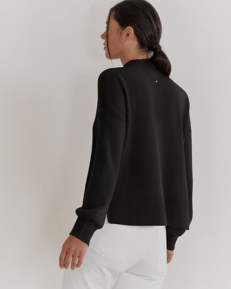 Suéteres Cuyana Single Origin Cashmere Cropped Mujer Negras | VVX5631DG