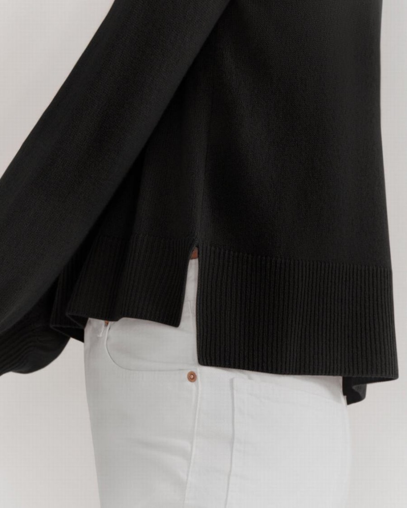 Suéteres Cuyana Single Origin Cashmere Cropped Mujer Negras | VVX5631DG