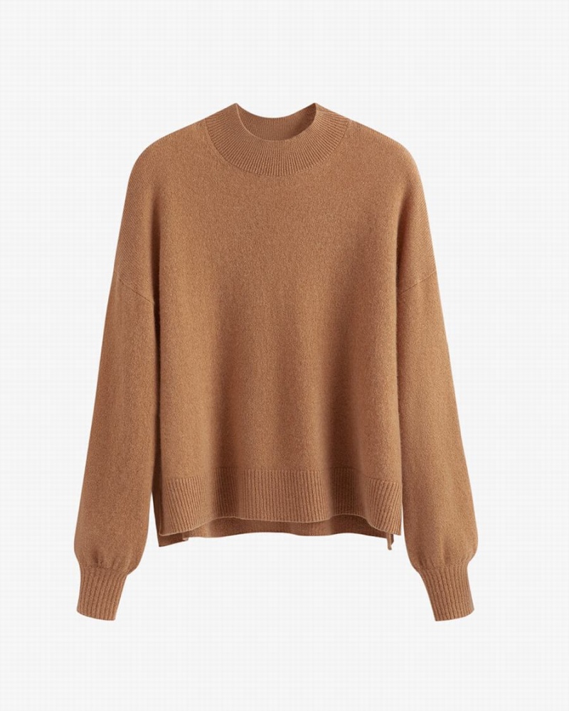 Suéteres Cuyana Single Origin Cashmere Cropped Mujer Marrones | QJU4567ET