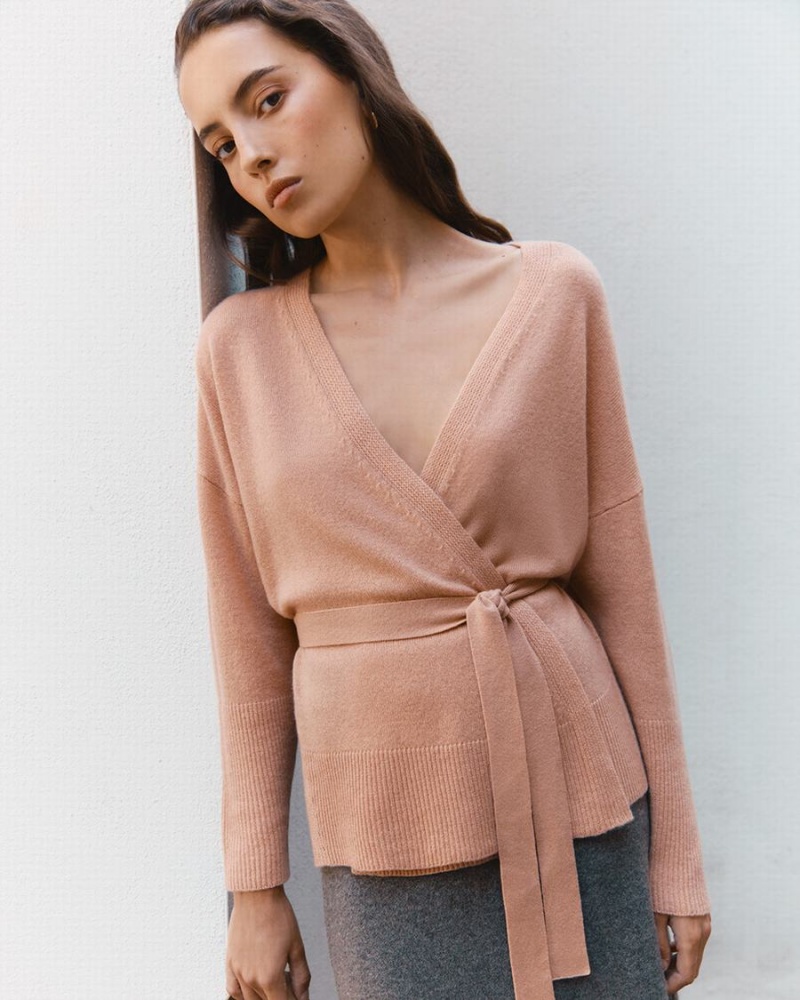 Suéteres Cuyana Single Origin Cashmere Wrap Mujer Beige | BSC978CK