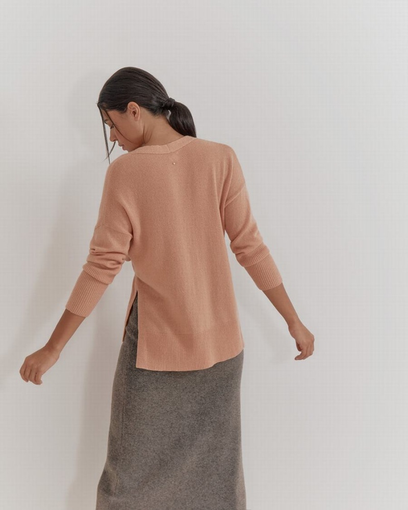 Suéteres Cuyana Single Origin Cashmere Wrap Mujer Beige | BSC978CK