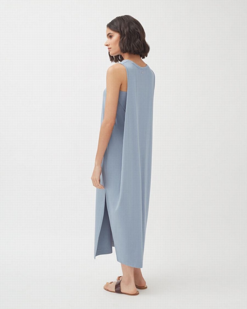 Vestido Cuyana Drape-Back Mujer Azules | YTV3972DA
