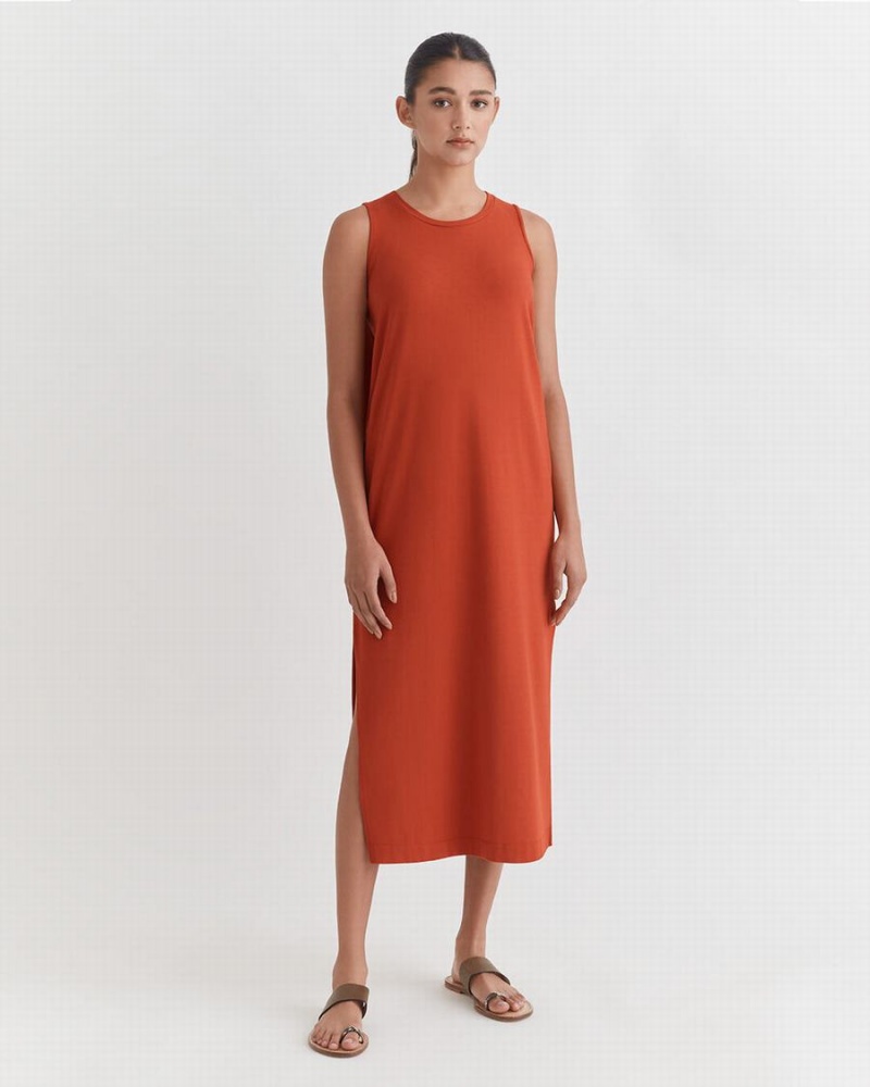 Vestido Cuyana Drape-Back Mujer Naranjas | UPP6141OF