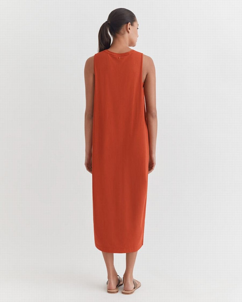 Vestido Cuyana Drape-Back Mujer Naranjas | UPP6141OF