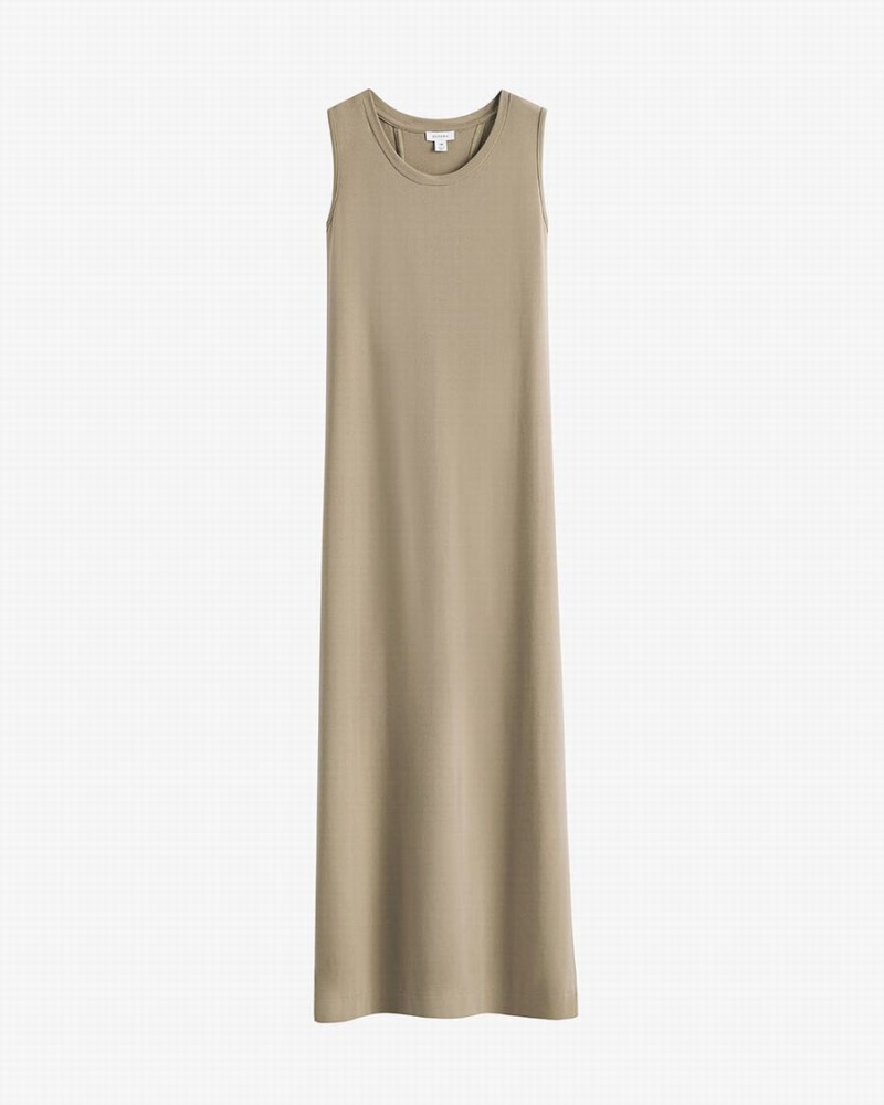 Vestido Cuyana Drape-Back Mujer Verde | VXO9926TZ