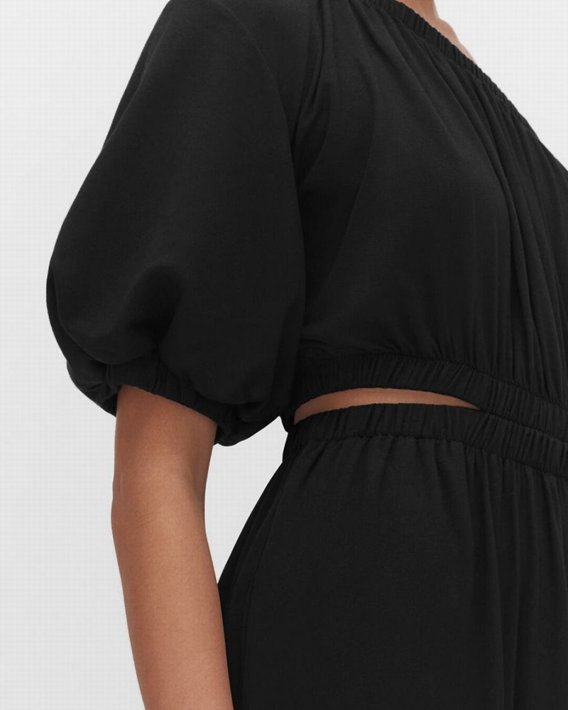 Vestido Cuyana Gathered One Shoulder Mujer Negras | III3863DH