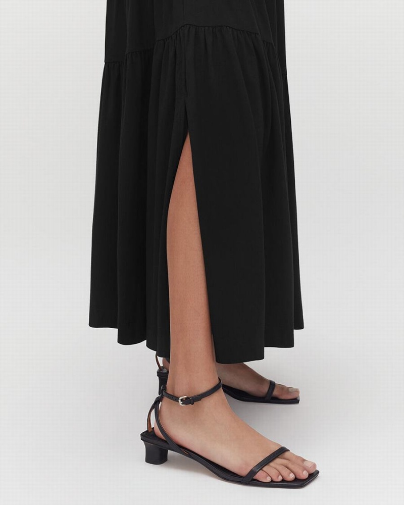 Vestido Cuyana Gathered One Shoulder Mujer Negras | III3863DH