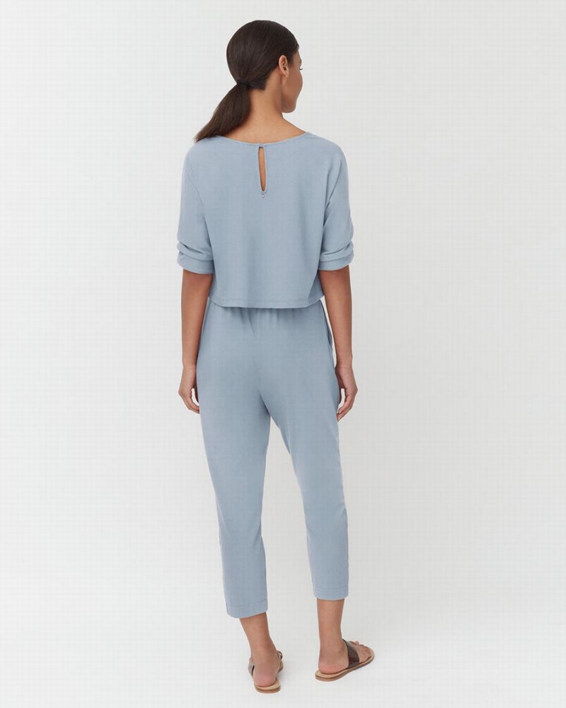 Vestido Cuyana Open-Back Mujer Azules | QPS6256LT