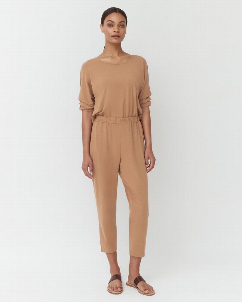 Vestido Cuyana Open-Back Mujer Marrones | YCE955RJ