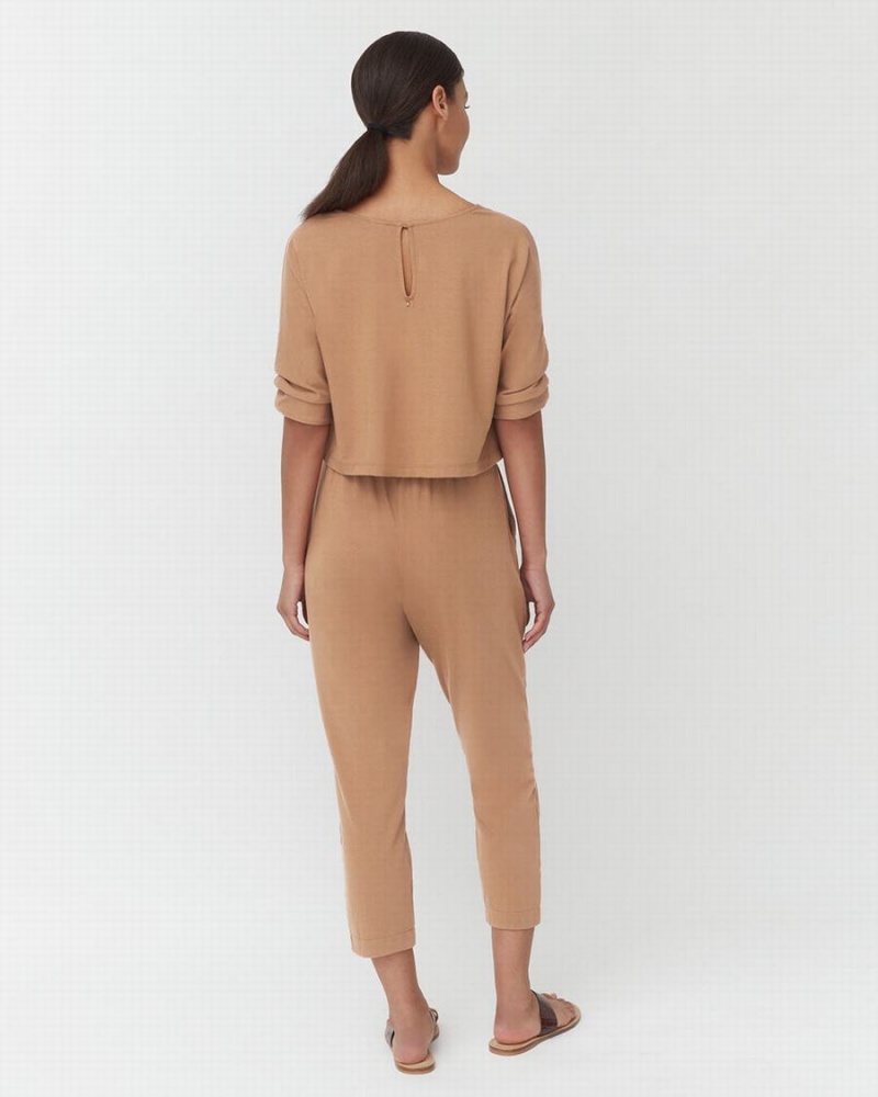 Vestido Cuyana Open-Back Mujer Marrones | YCE955RJ