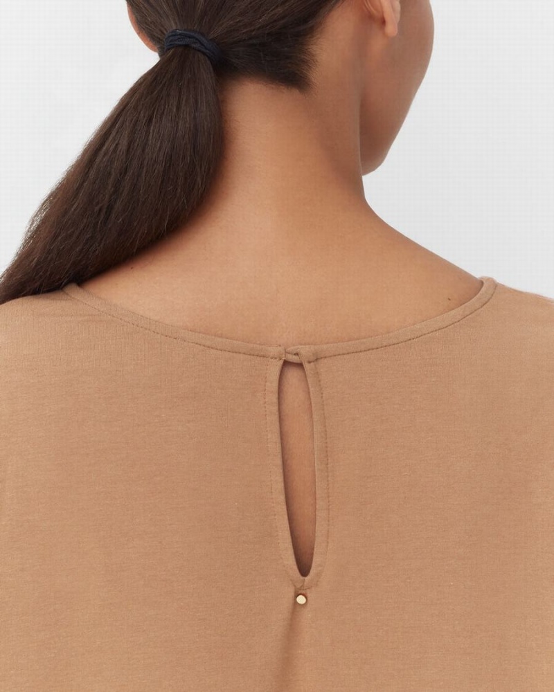 Vestido Cuyana Open-Back Mujer Marrones | YCE955RJ