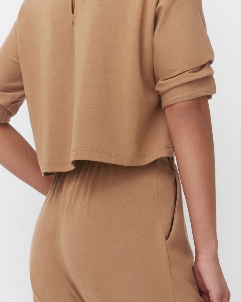 Vestido Cuyana Open-Back Mujer Marrones | YCE955RJ