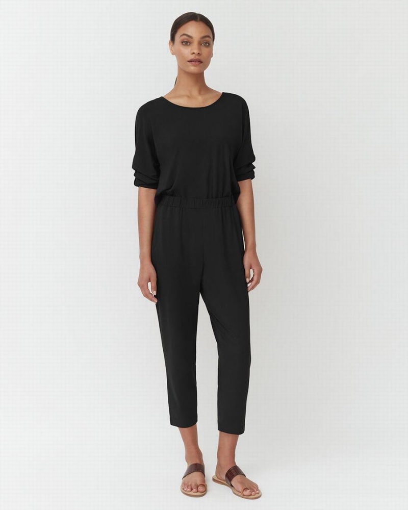 Vestido Cuyana Open-Back Mujer Negras | PXK1312FH