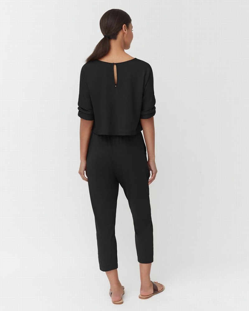 Vestido Cuyana Open-Back Mujer Negras | PXK1312FH