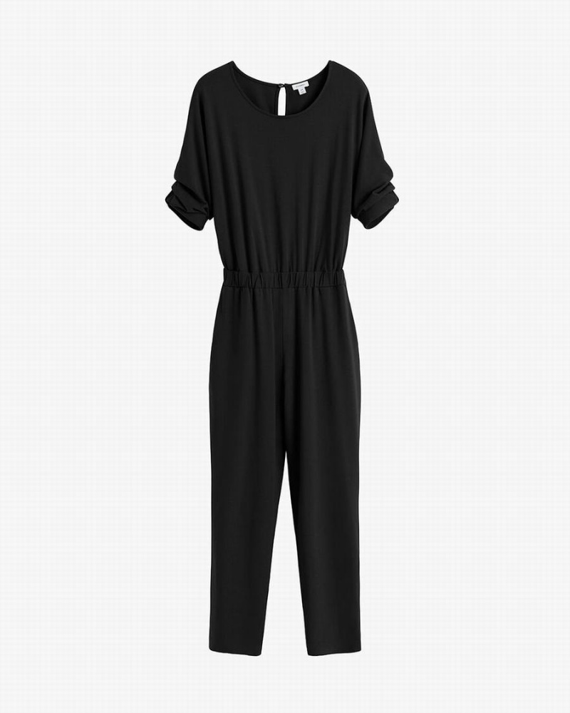 Vestido Cuyana Open-Back Mujer Negras | PXK1312FH