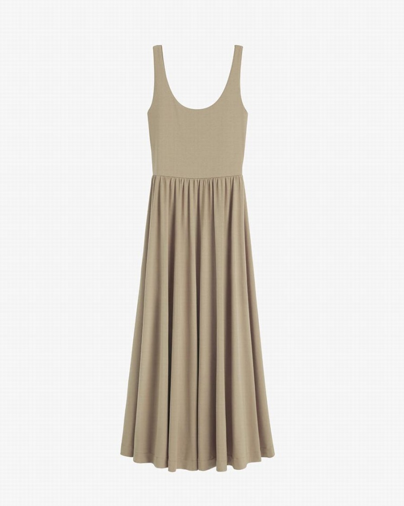 Vestido Cuyana Scoop Neck Mujer Verde | RUE3717SP