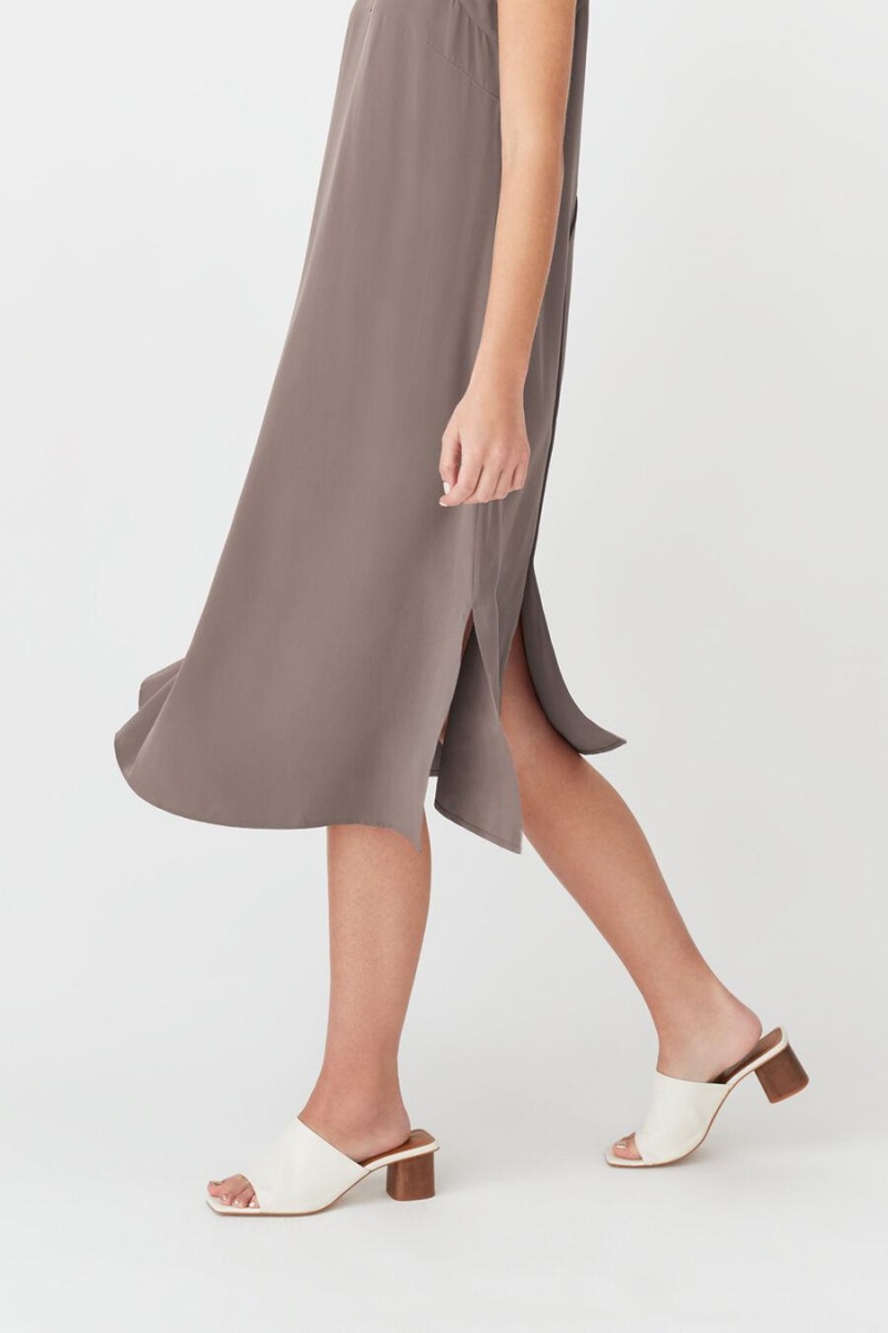 Vestido Cuyana Silk Slip Mujer Marrones Claro | TXU4716XT