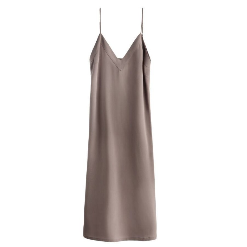 Vestido Cuyana Silk Slip Mujer Marrones Claro | TXU4716XT